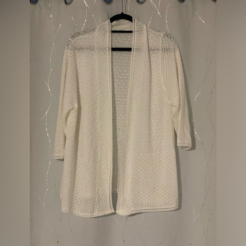 Ellen weaver white cardigan